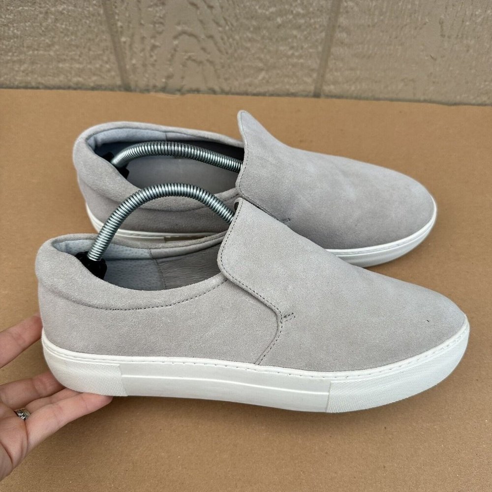 J/Slides NYC Women's Gray Suede Leather Slip on Sneaker Shoes Size 11 - Picture 3 of 8
